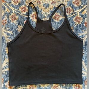 NWOT Fleo switch up black cropped tank size large